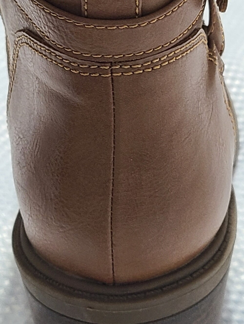 FRYE AND CO. Audrey Brown Leather Strap Ankle Booties with Side Zip Moto Riding - Picture 12 of 15